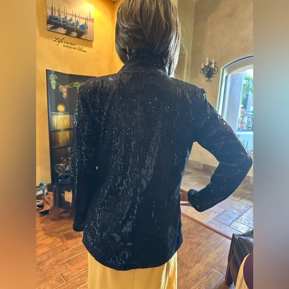 Anna-Kaci Black Sequin Blazer - Picture 7 of 8